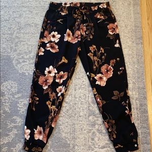 Dynamite floral pants with tie waist
